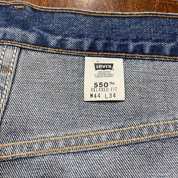 Levi's 550 Relaxed Fit Vintage Custom Flare Leg Denim Jeans Y2K Men's 44 - Picture 8 of 10